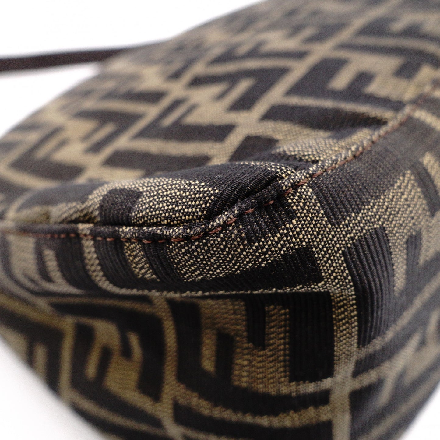 FENDI Mamma Bucket Zucca Shoulder Bag, Canvas and Leather, Brown