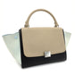 Celine Trapeze Handbag Leather 2-Way Black × Beige × Light Blue Shoulder 7-10-223