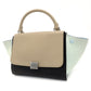 Celine Trapeze Handbag Leather 2-Way Black × Beige × Light Blue Shoulder 7-10-223