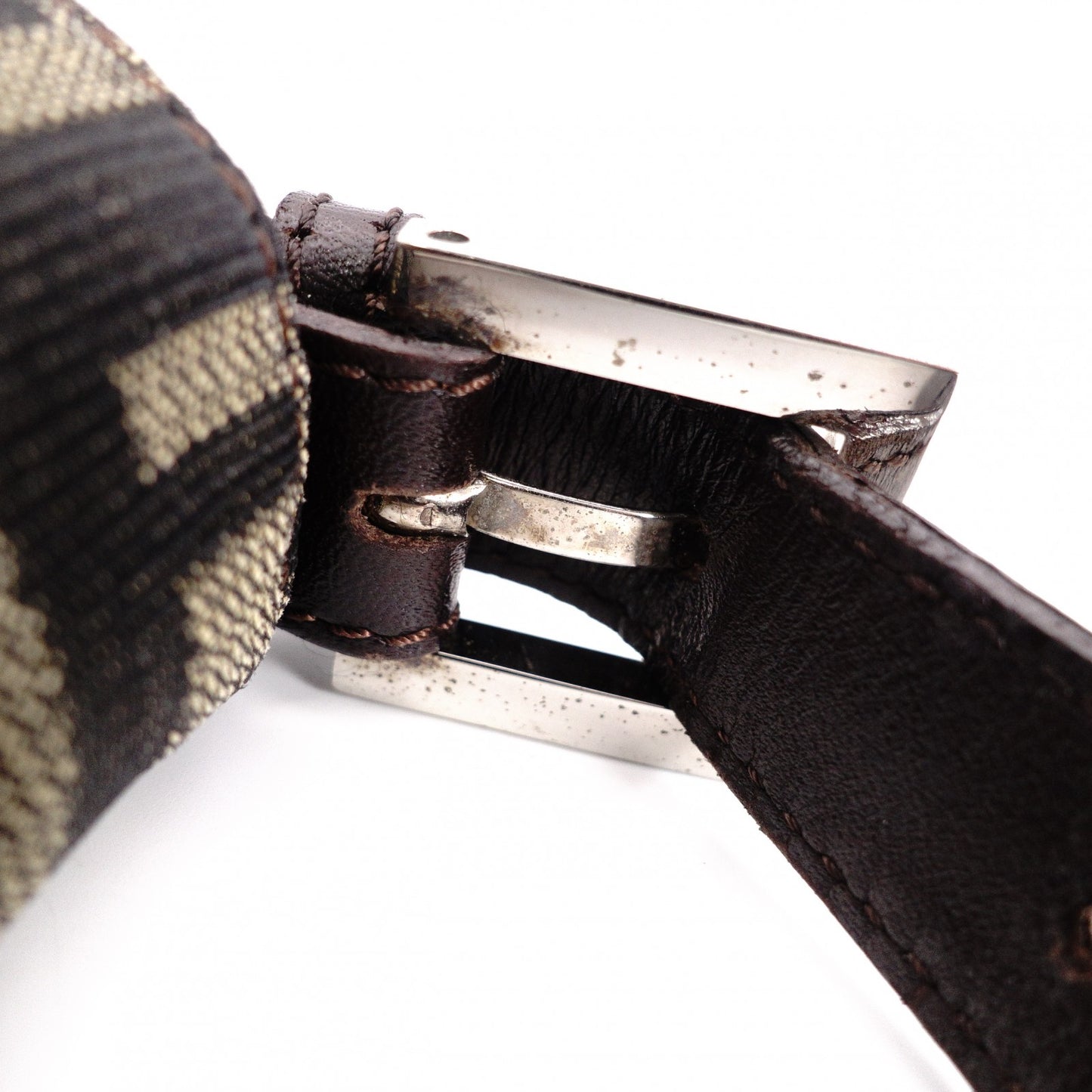 FENDI Mamma Bucket Zucca Shoulder Bag, Canvas and Leather, Brown