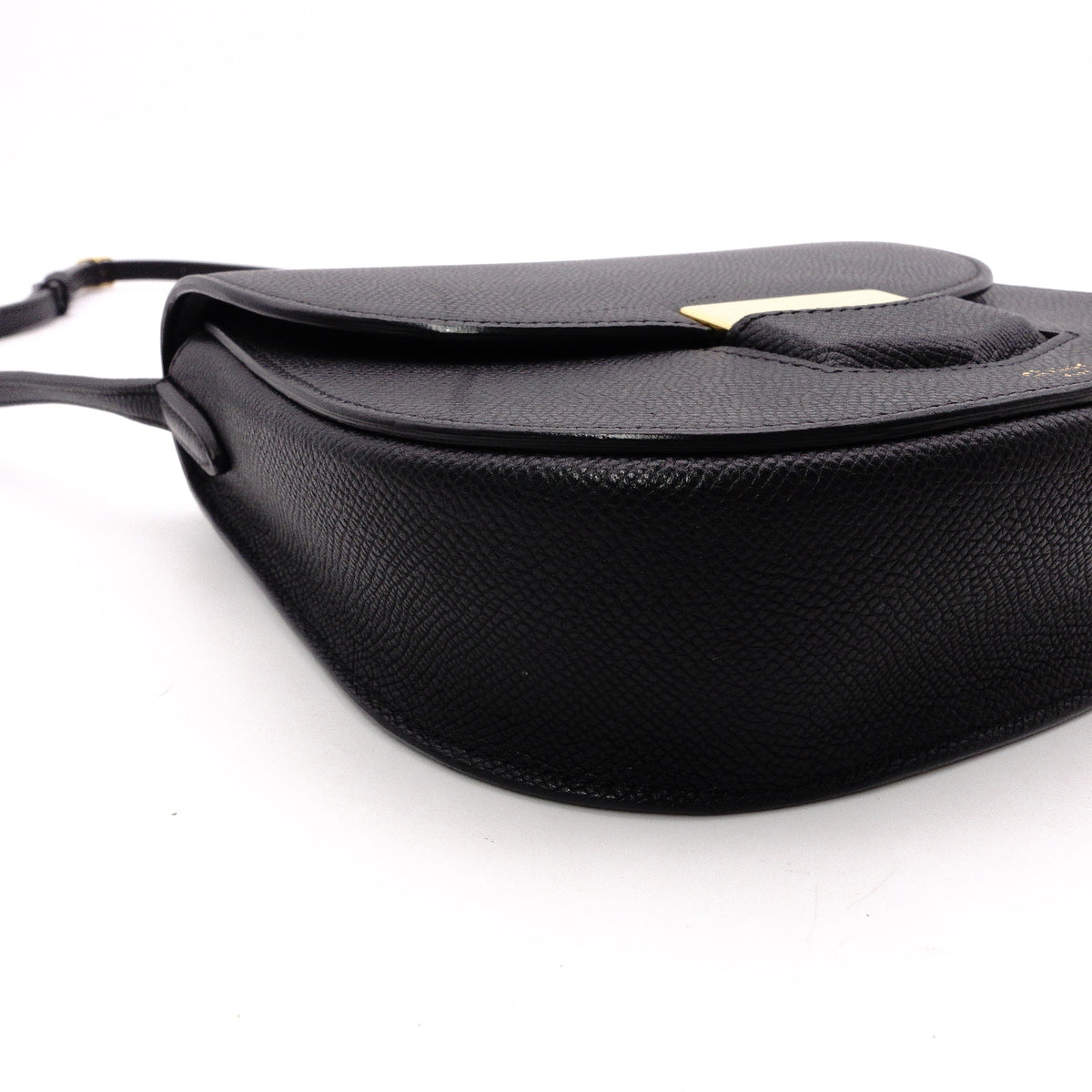 Celine Trotter Small Shoulder Bag, Leather, Black, Women's, Crossbody, Gold Hardware