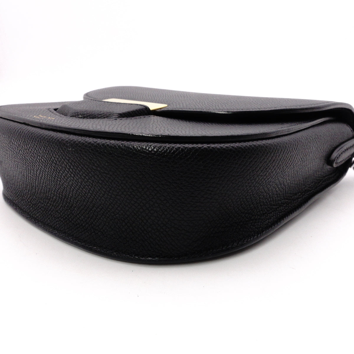 Celine Trotter Small Shoulder Bag, Leather, Black, Women's, Crossbody, Gold Hardware