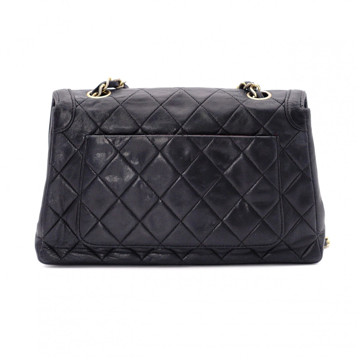 CHANEL Matelassé Shoulder Bag, Leather, Black, Vintage Lambskin, Gold Hardware