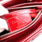 Christian Dior Medium Lady Dior Handbag, Patent Leather, Red, 2-Way, Silver Hardware