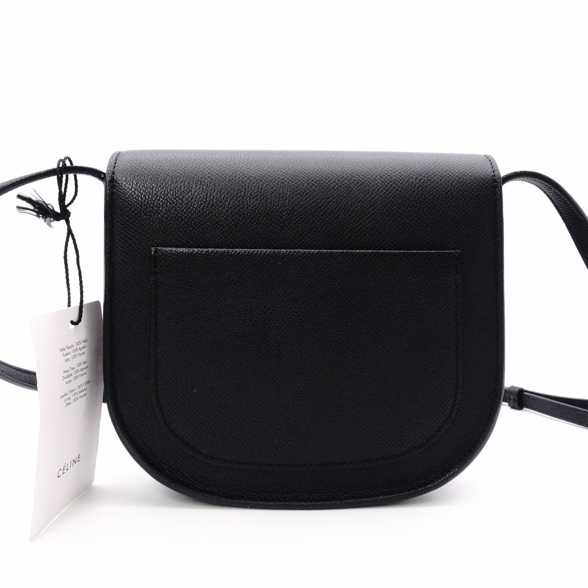 Celine Trotter Small Shoulder Bag, Leather, Black, Women's, Crossbody, Gold Hardware