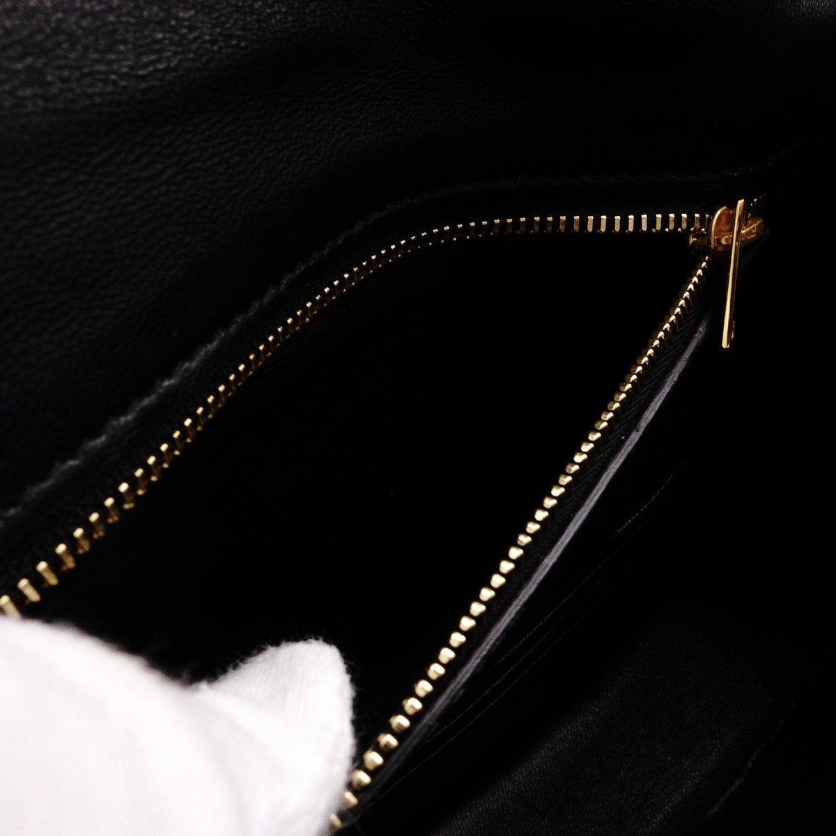 Celine Trotter Small Shoulder Bag, Leather, Black, Women's, Crossbody, Gold Hardware