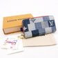 LOUIS VUITTON Patchwork Monogram Denim Long Wallet Women