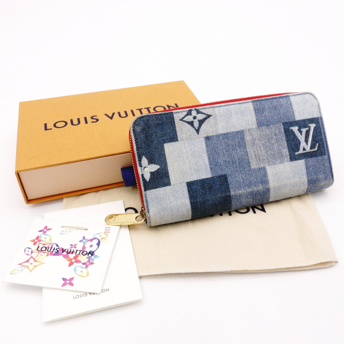 LOUIS VUITTON Patchwork Monogram Denim Long Wallet Women
