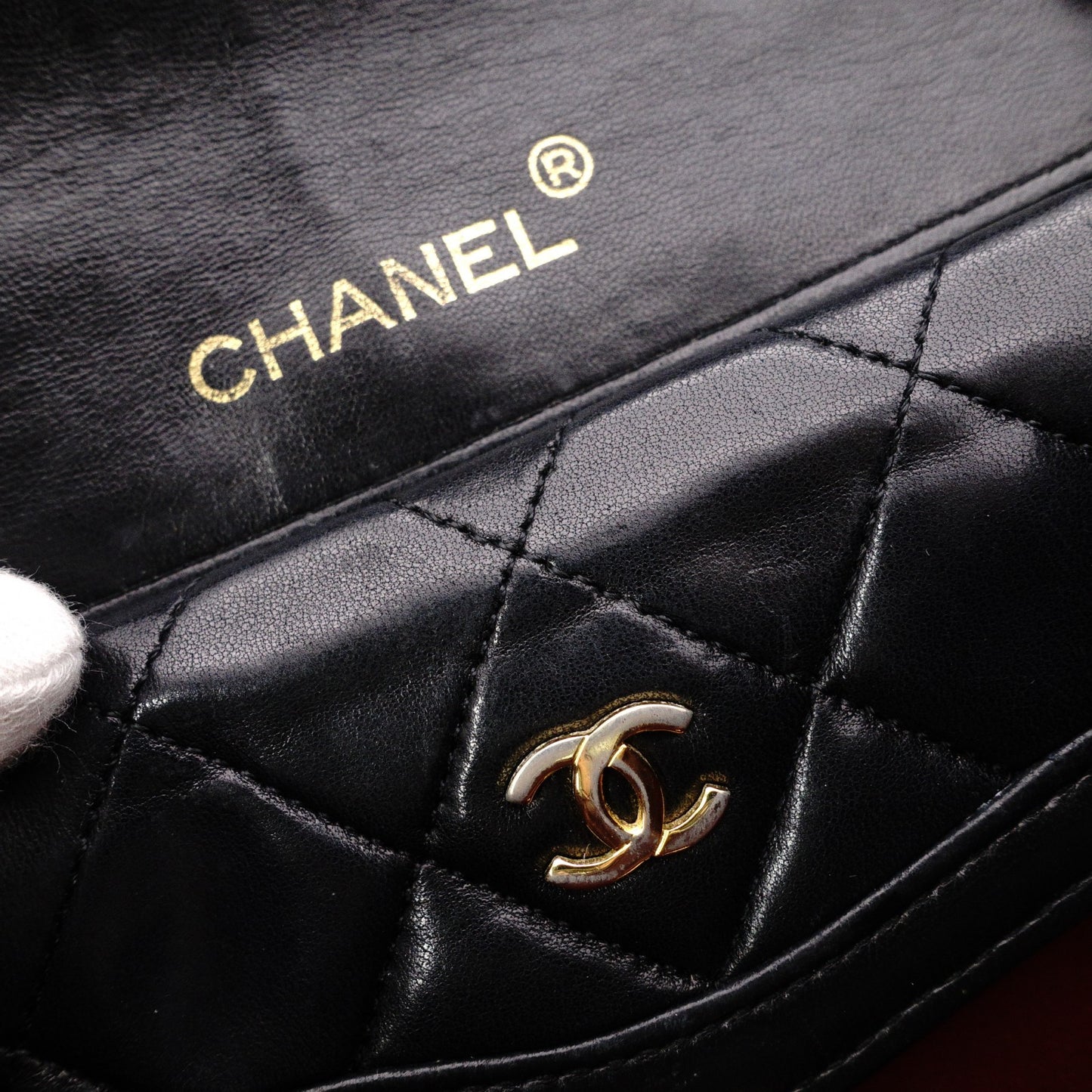 CHANEL Matelassé Shoulder Bag, Leather, Black, Vintage Lambskin, Gold Hardware