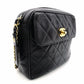 CHANEL Matelassé Chain Shoulder Bag Black Lambskin Gold Hardware