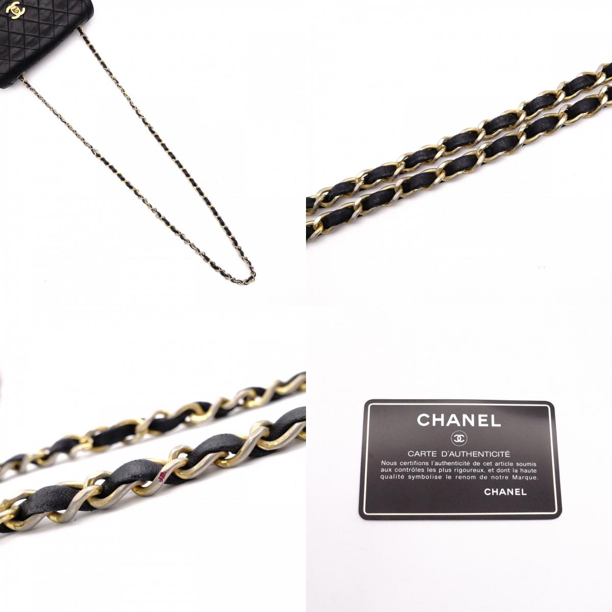 CHANEL Matelassé Shoulder Bag, Leather, Black, Vintage Lambskin, Gold Hardware