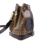 FENDI Bucket Bag Zucca Shoulder Bag PVC Brown FF Logo Women's