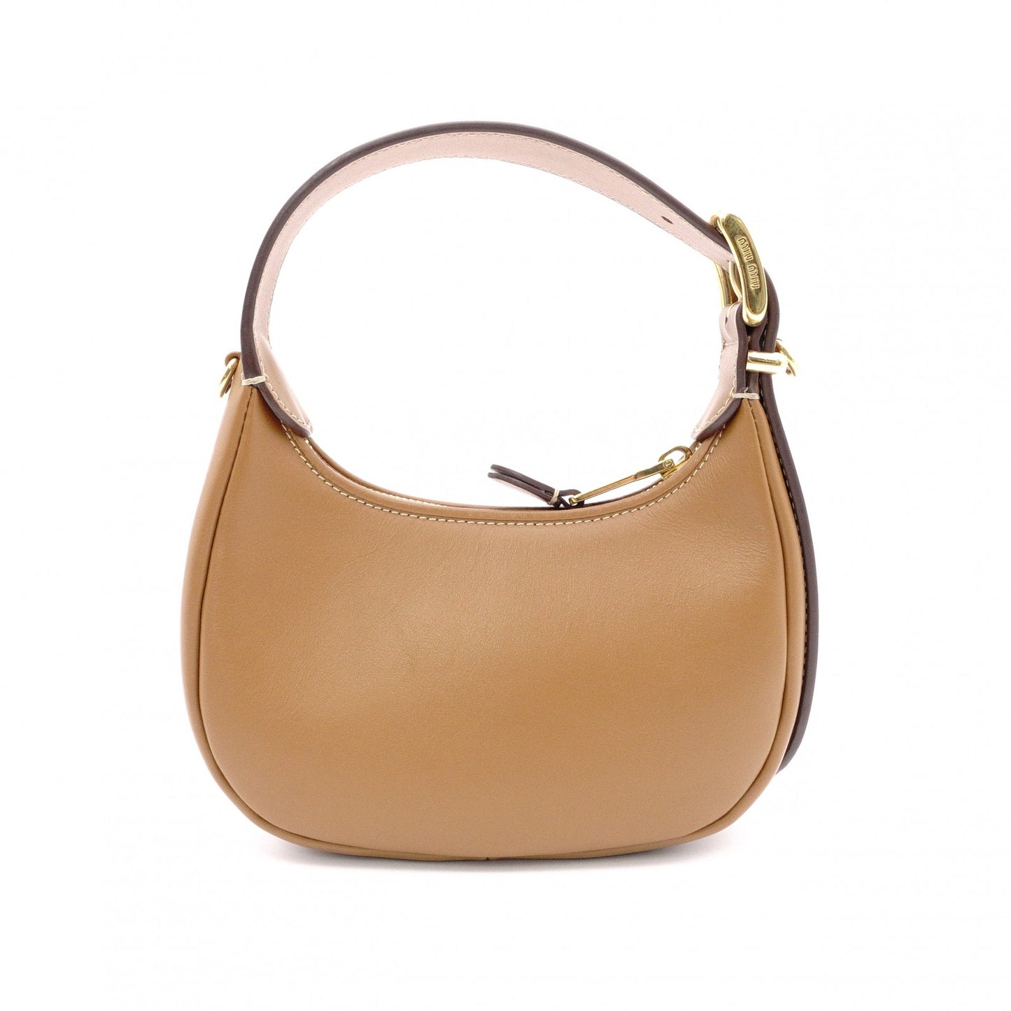 MIUMIU Miu Miu Hobo 2-Way Shoulder Bag, Leather, Camel, 2-Way