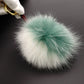 FENDI Keychain, Fur, White and Green, Monster Key Charm, Bag Charm