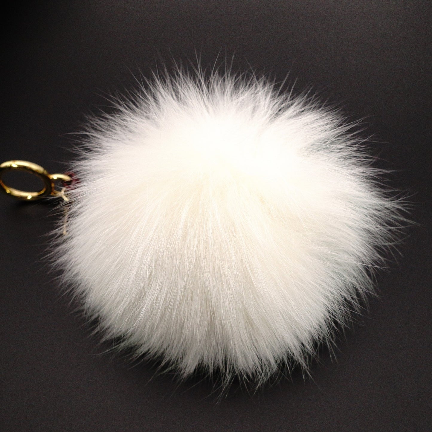 FENDI Keychain, Fur, White and Green, Monster Key Charm, Bag Charm