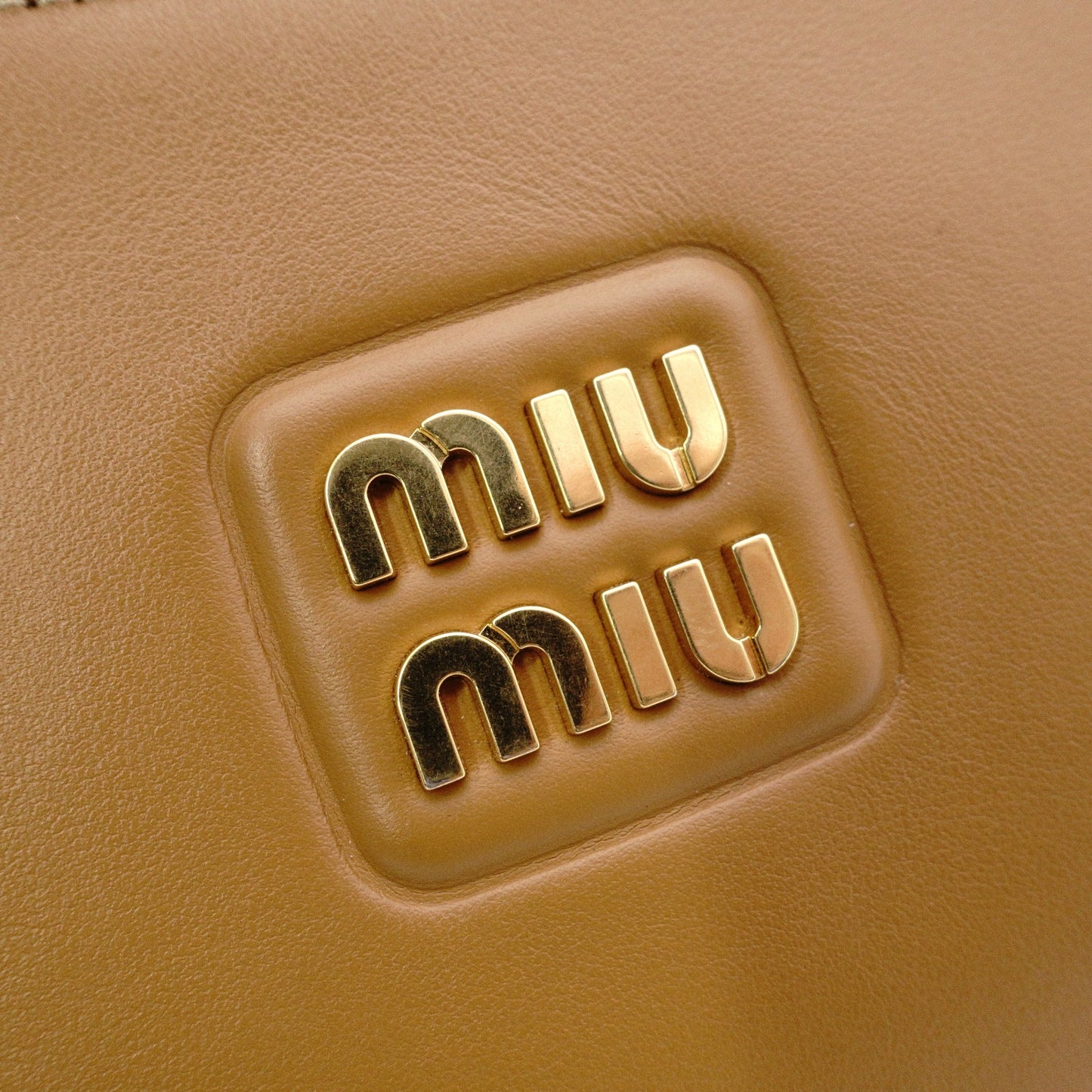MIUMIU Miu Miu Hobo 2-Way Shoulder Bag, Leather, Camel, 2-Way