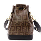 FENDI Bucket Bag Zucca Shoulder Bag PVC Brown FF Logo Women's