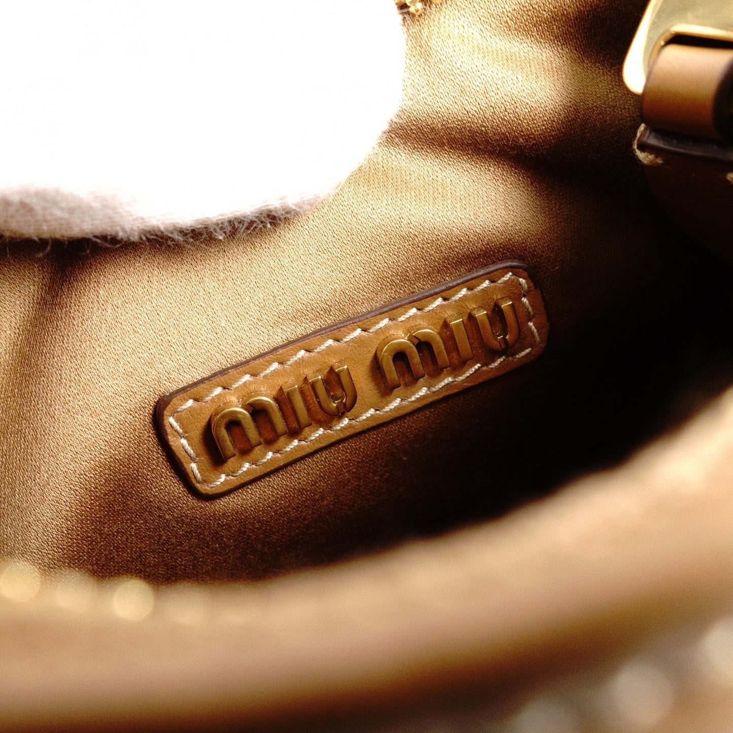 MIUMIU Miu Miu Hobo 2-Way Shoulder Bag, Leather, Camel, 2-Way