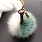 FENDI Keychain, Fur, White and Green, Monster Key Charm, Bag Charm