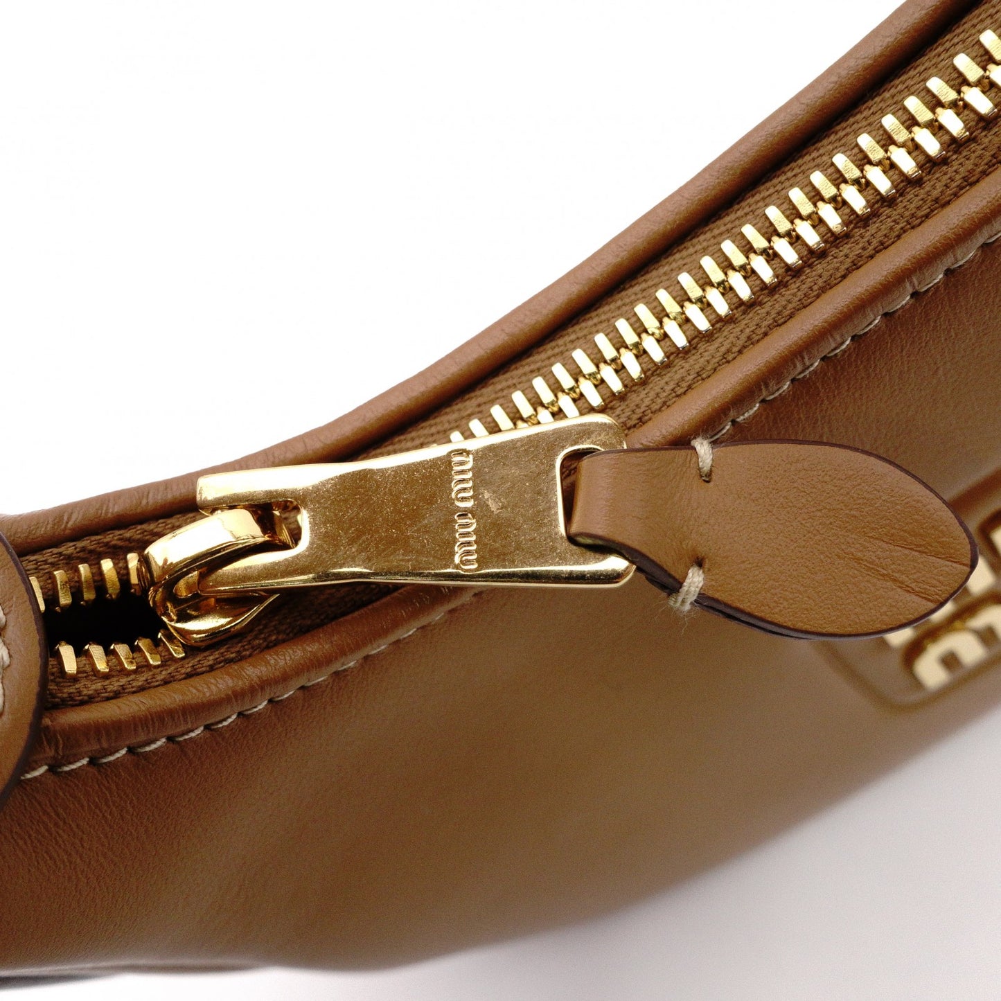 MIUMIU Miu Miu Hobo 2-Way Shoulder Bag, Leather, Camel, 2-Way