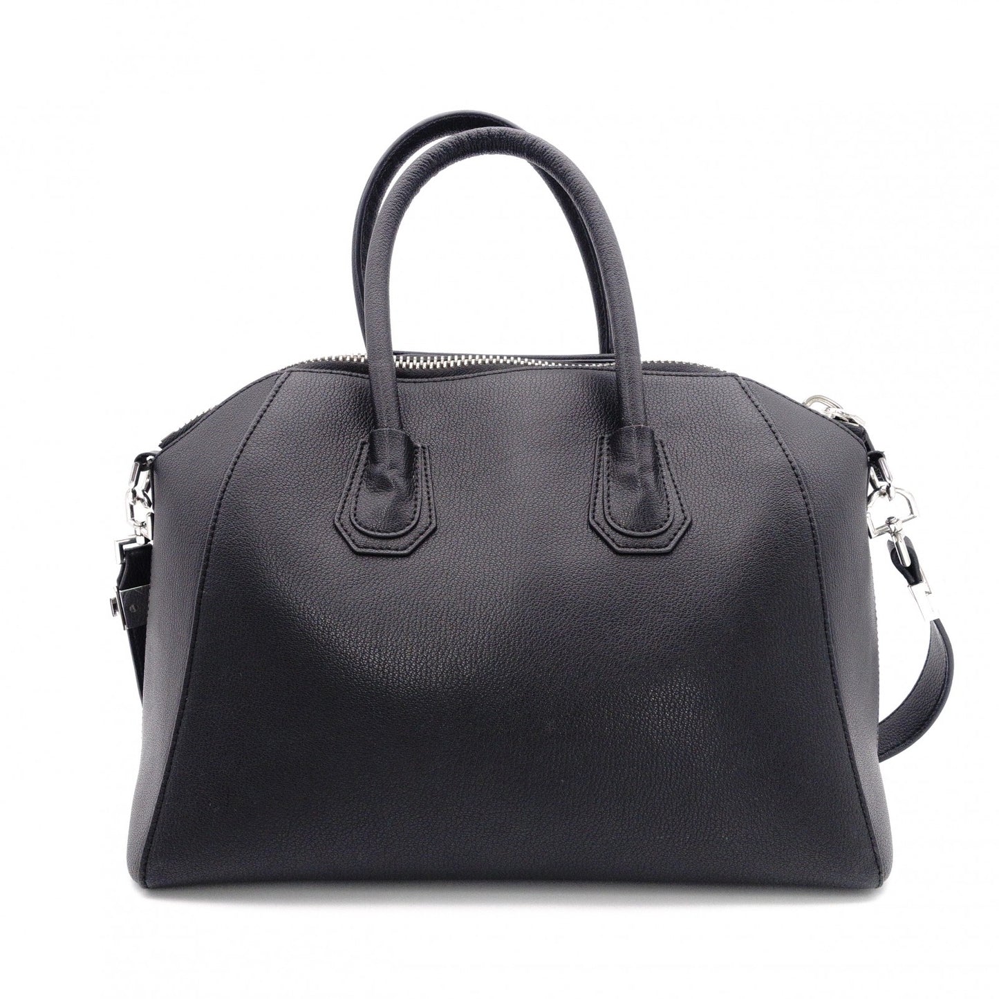 GIVENCHY Antigona Handbag, Leather, Black, 2-Way, Silver Hardware