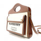 BURBERRY Leather Pocket Bag Mini Two-Tone Canvas Handbag Canvas/Leather Off-White 2-Way