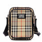 BURBERRY Nova Check Shoulder Bag, Nylon, Beige x Black, Unisex