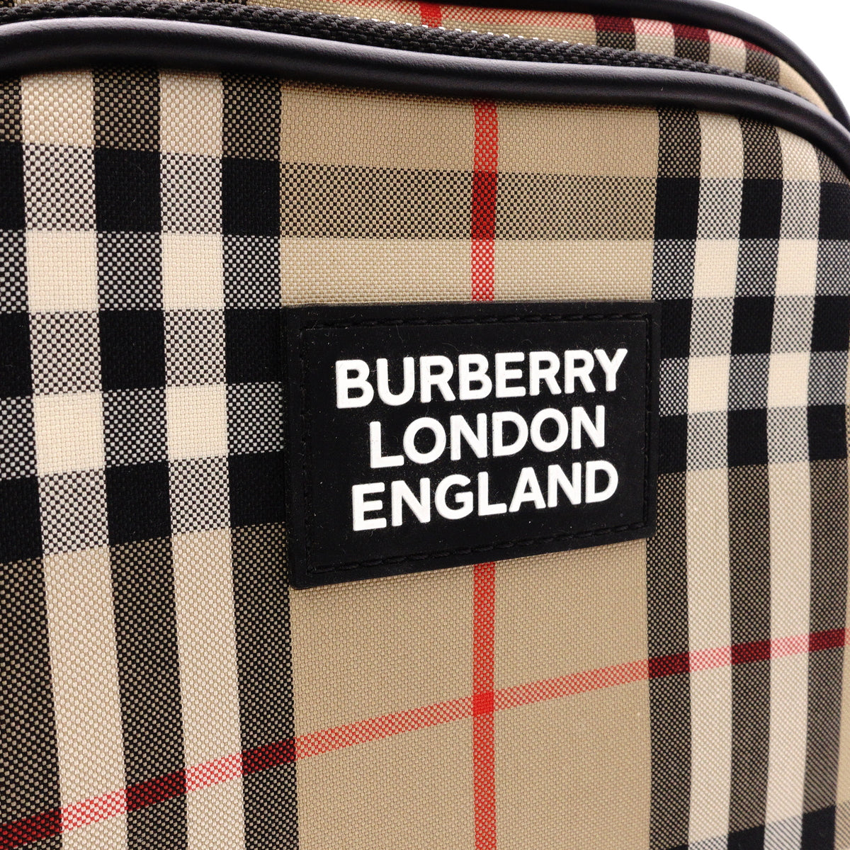 BURBERRY Nova Check Shoulder Bag, Nylon, Beige x Black, Unisex
