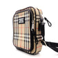 BURBERRY Nova Check Shoulder Bag, Nylon, Beige x Black, Unisex