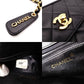 CHANEL Matelassé Chain Shoulder Bag Black Lambskin Gold Hardware