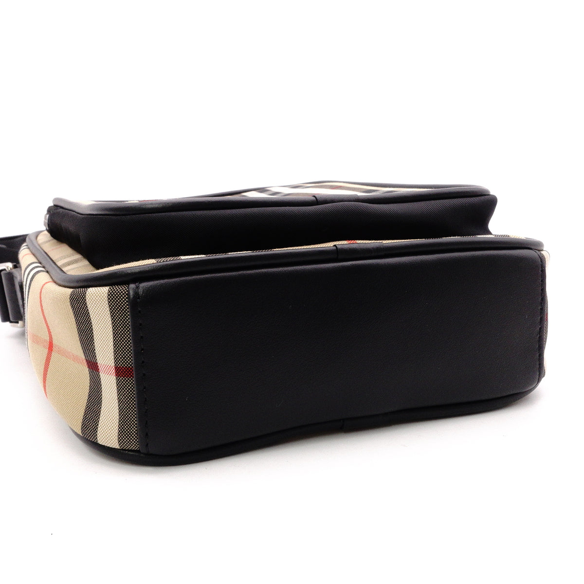 BURBERRY Nova Check Shoulder Bag, Nylon, Beige x Black, Unisex