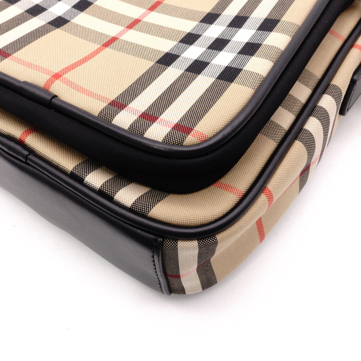 BURBERRY Nova Check Shoulder Bag, Nylon, Beige x Black, Unisex