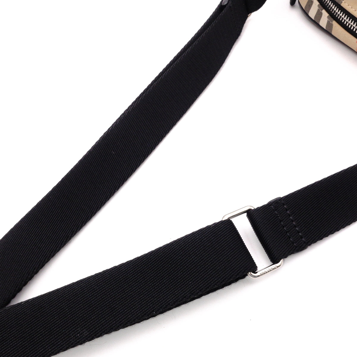 BURBERRY Nova Check Shoulder Bag, Nylon, Beige x Black, Unisex