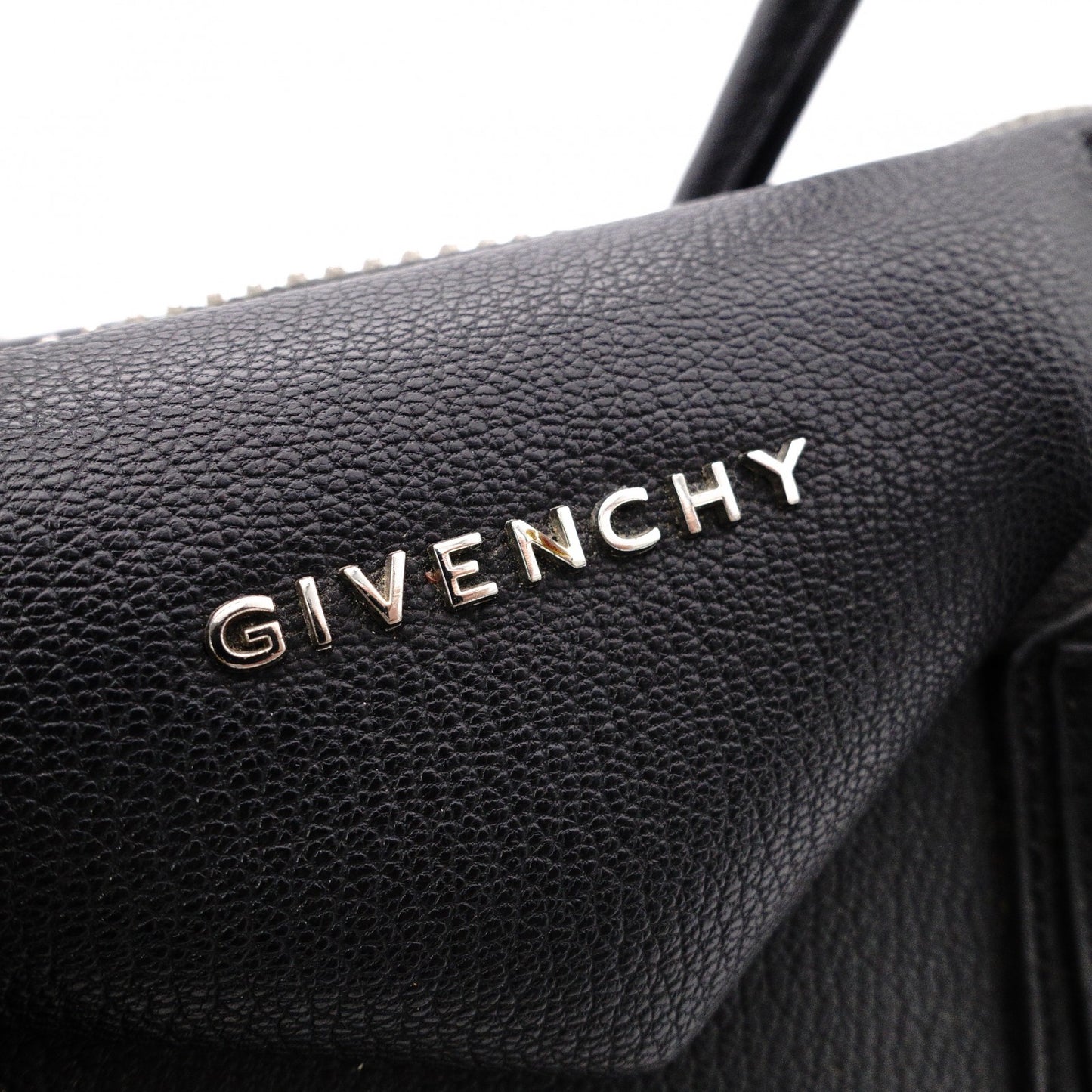 GIVENCHY Antigona Handbag, Leather, Black, 2-Way, Silver Hardware