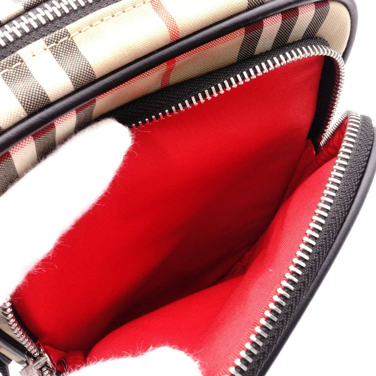 BURBERRY Nova Check Shoulder Bag, Nylon, Beige x Black, Unisex