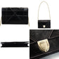 Christian Dior Diorama Chain Shoulder Bag Black Leather Black Crossbody 7-10-053