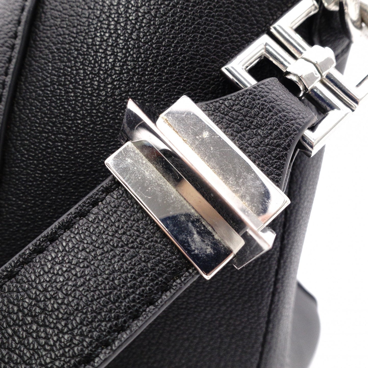 GIVENCHY Antigona Handbag, Leather, Black, 2-Way, Silver Hardware