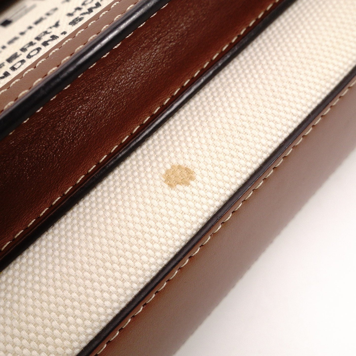 BURBERRY Leather Pocket Bag Mini Two-Tone Canvas Handbag Canvas/Leather Off-White 2-Way