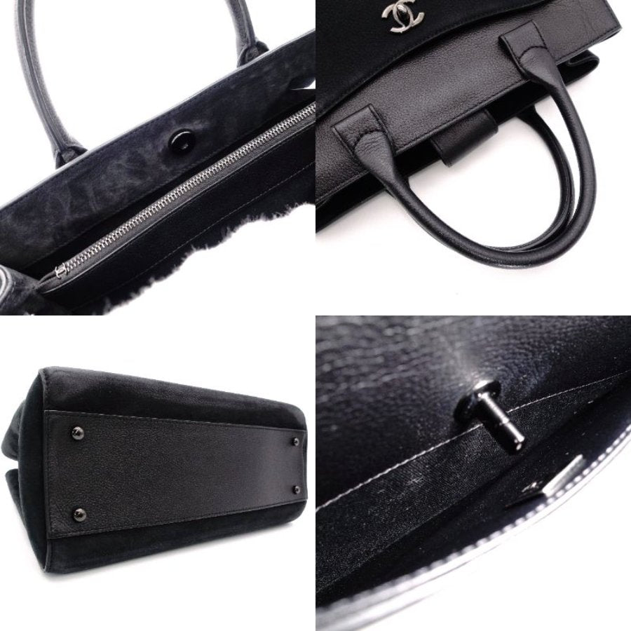 CHANEL Neo Executive Tote Black 2-Way Suede Black Leather