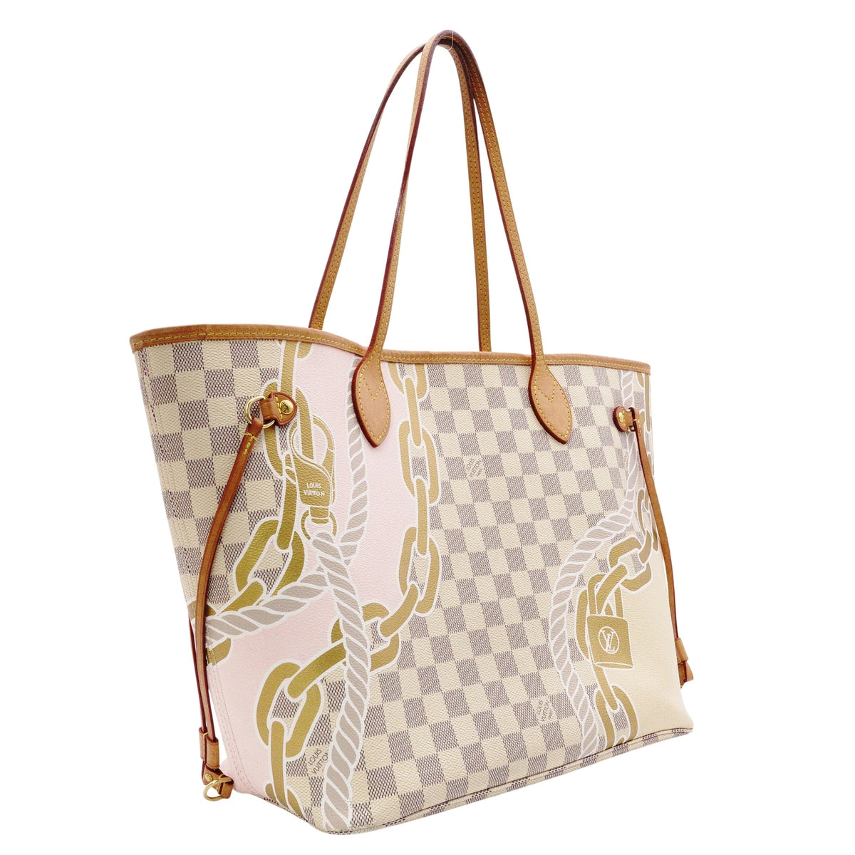 LOUIS VUITTON Neverfull MM Nautical Azur Shoulder Bag, PVC/Leather, Multicolor, Women's