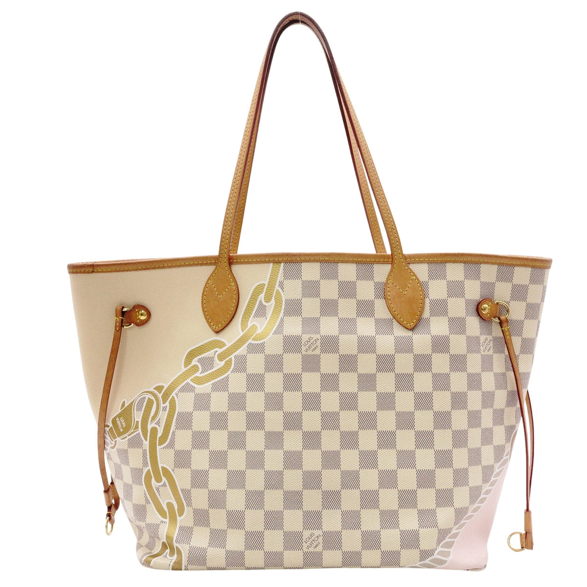 LOUIS VUITTON Neverfull MM Nautical Azur Shoulder Bag, PVC/Leather, Multicolor, Women's