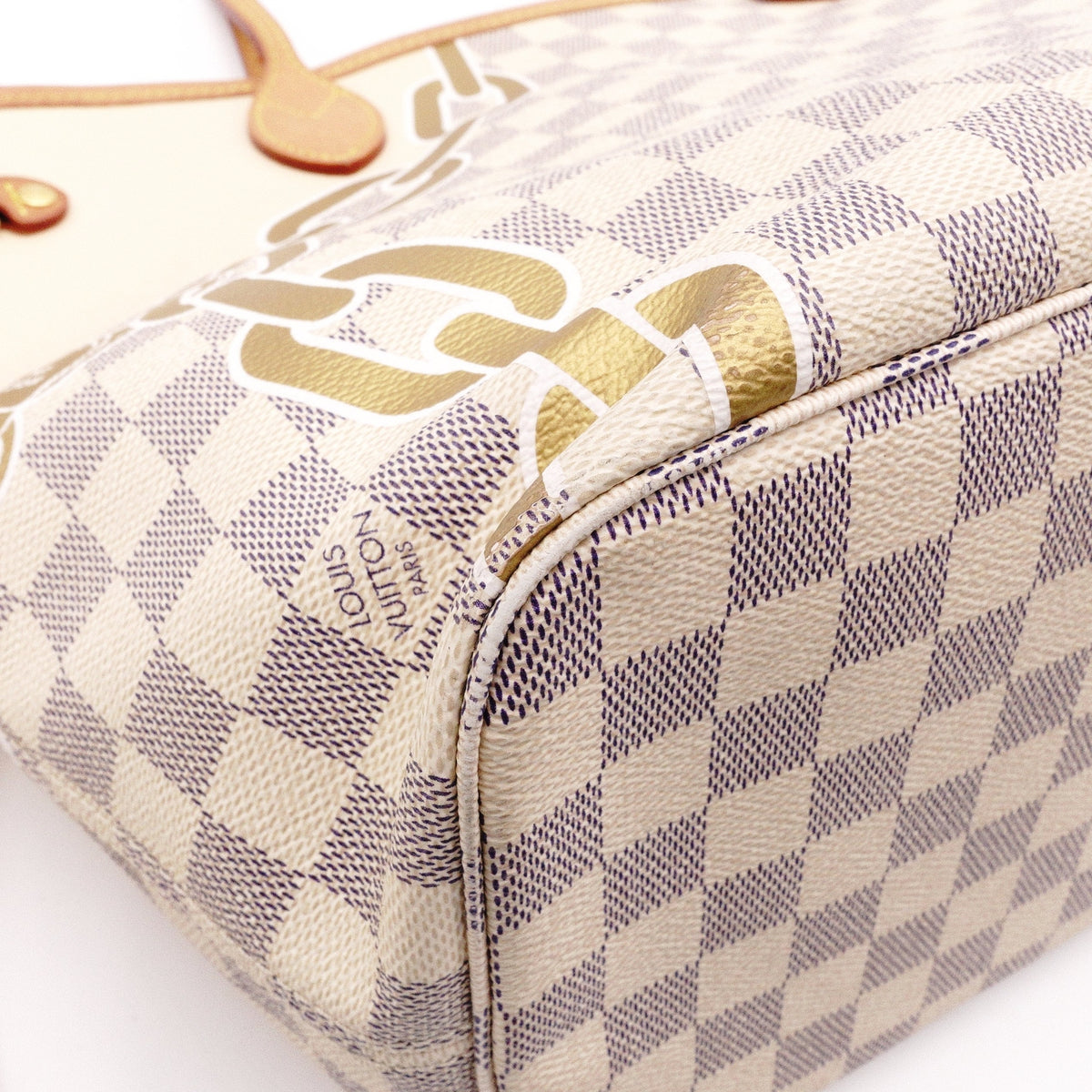 LOUIS VUITTON Neverfull MM Nautical Azur Shoulder Bag, PVC/Leather, Multicolor, Women's