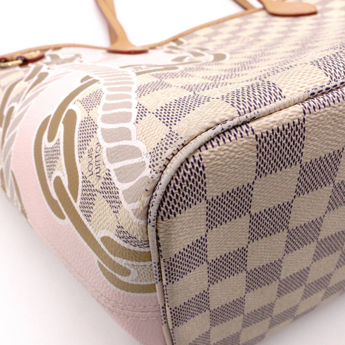 LOUIS VUITTON Neverfull MM Nautical Azur Shoulder Bag, PVC/Leather, Multicolor, Women's