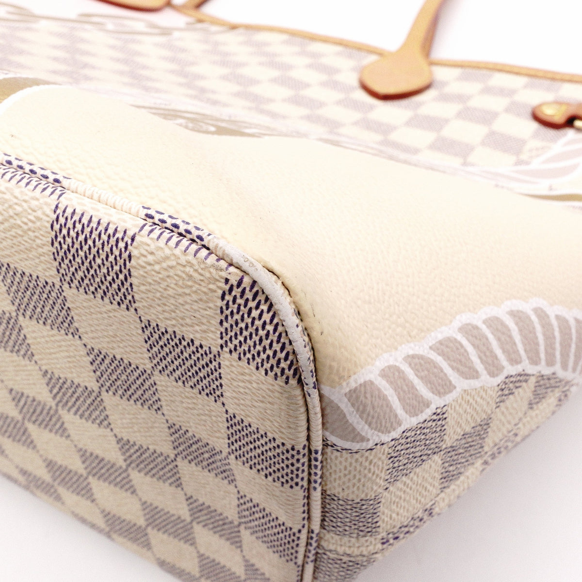 LOUIS VUITTON Neverfull MM Nautical Azur Shoulder Bag, PVC/Leather, Multicolor, Women's