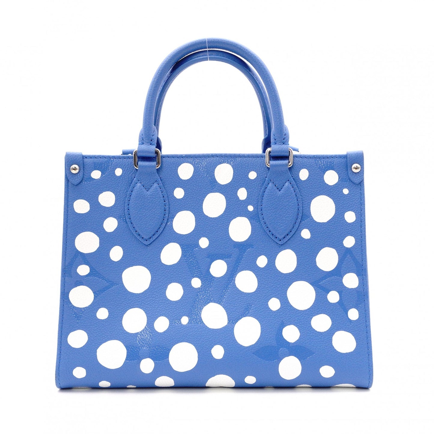 LOUIS VUITTON Yayoi Kusama On the Go PM Monogram Implant Handbag, Leather, Blue, 2-Way