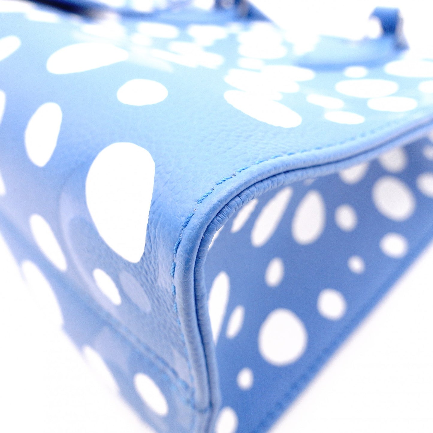 LOUIS VUITTON Yayoi Kusama On the Go PM Monogram Implant Handbag, Leather, Blue, 2-Way