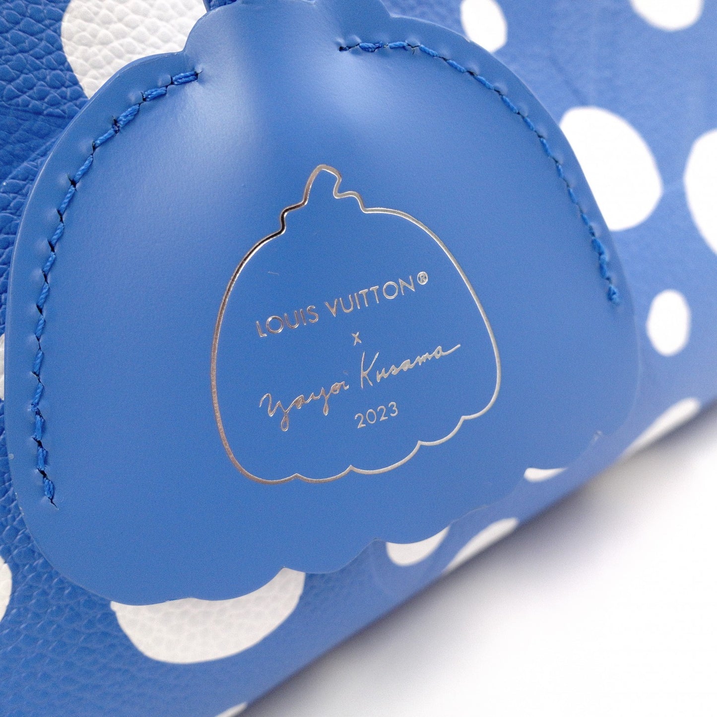 LOUIS VUITTON Yayoi Kusama On the Go PM Monogram Implant Handbag, Leather, Blue, 2-Way