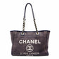 CHANEL Deauville Shoulder Bag Leather/Canvas Denim
