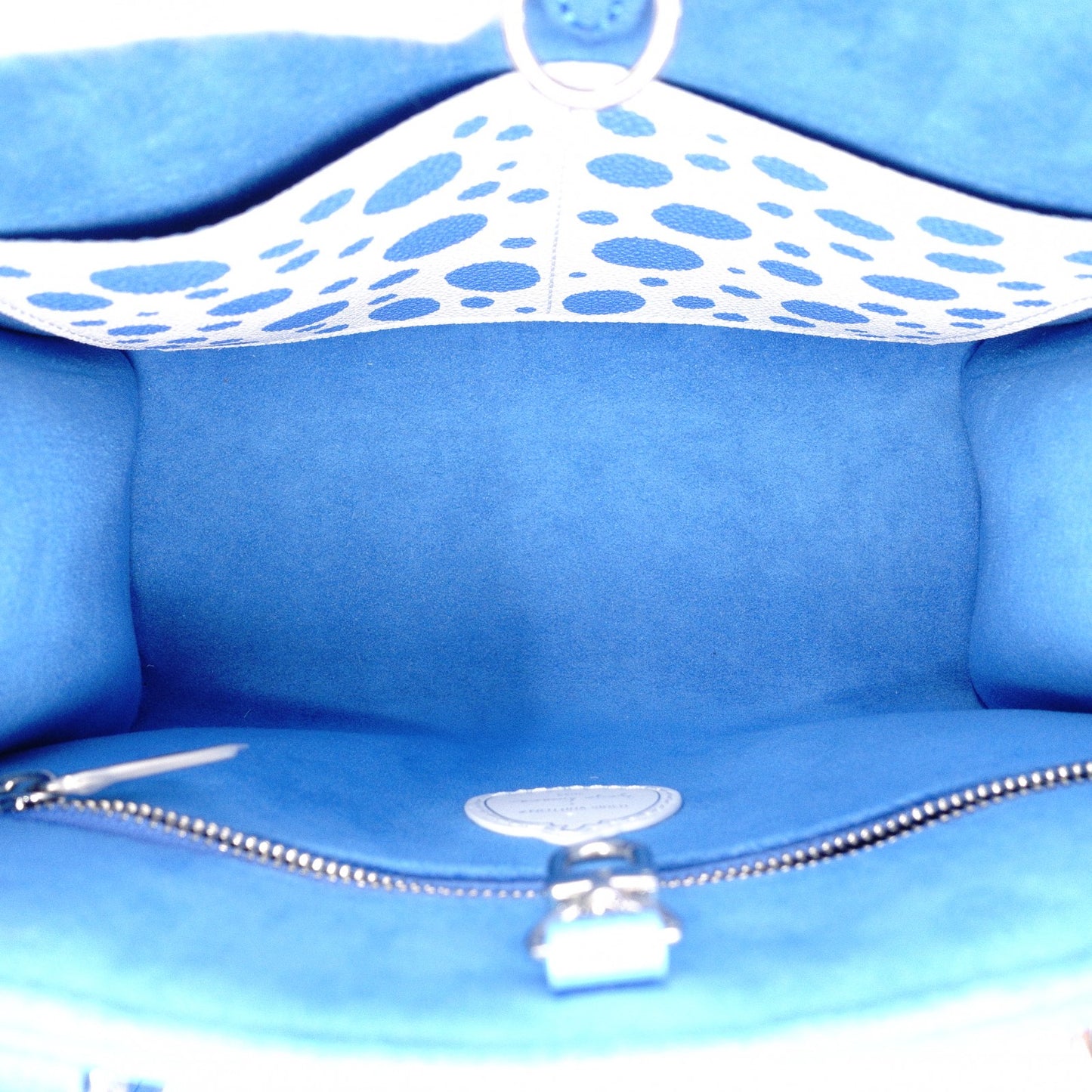 LOUIS VUITTON Yayoi Kusama On the Go PM Monogram Implant Handbag, Leather, Blue, 2-Way