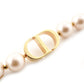 DIOR 30 Montaigne Fake Pearl Bracelet with CD Logo Pink Gold Hardware Bangle 7-10-480